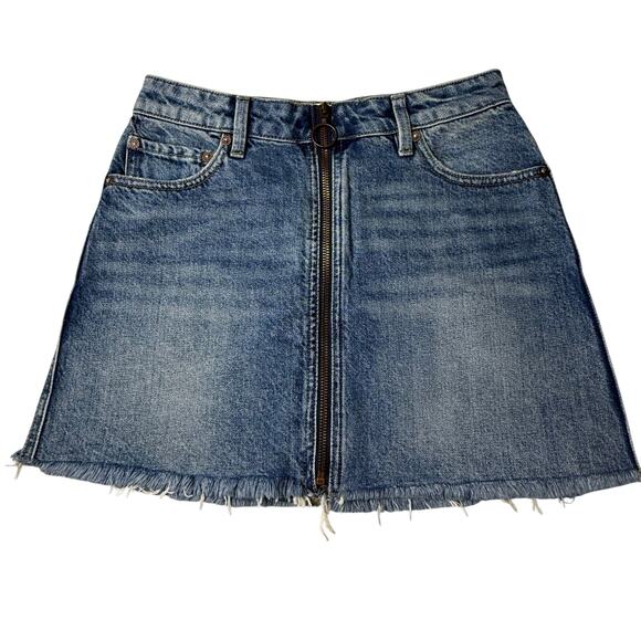 We the Free Denim Skirt Women's 24 Jean Full Zip Front - Picture 1 of 6